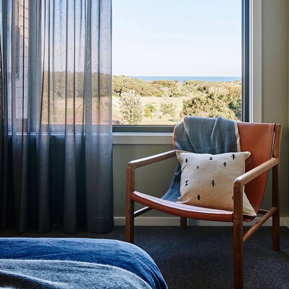 Sheer curtains at Lon Retreat in Point Lonsdale