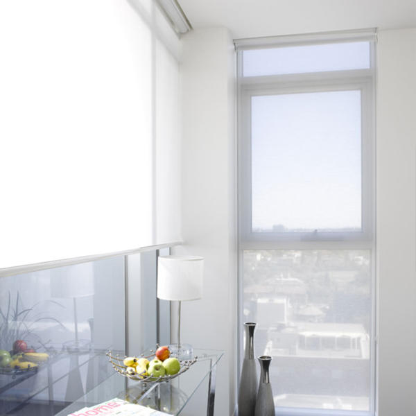 Modern Geelong apartment with white screen blinds.